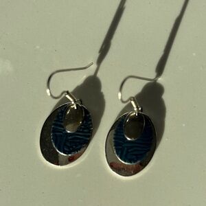 Elegant Silver and Blue Earrings